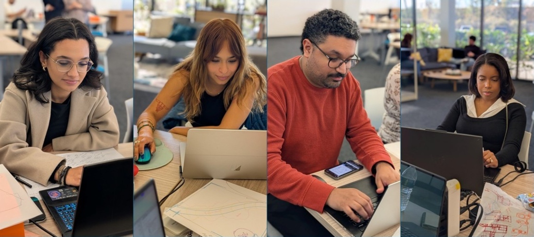 (from left to right) HCC Interior Design students Julianna Couty, Fiona Puga, Raul Flores and Ashley Martinez competed in Health SES Student Design Charrette & Presentation, hosted by the American Institute of Architects (AIA) Houston Chapter. HCC was the only community college represented in the highly competitive, interdisciplinary event.