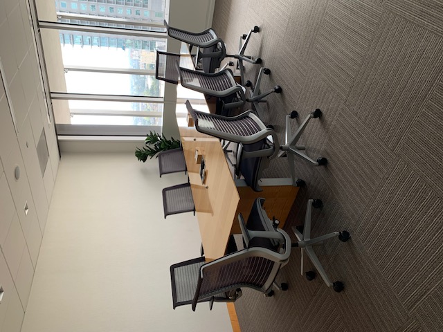 Southern Ocean room meeting space and window view.