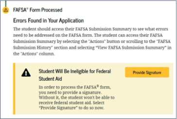 24-25 FAFSA Correction Step 1 Image